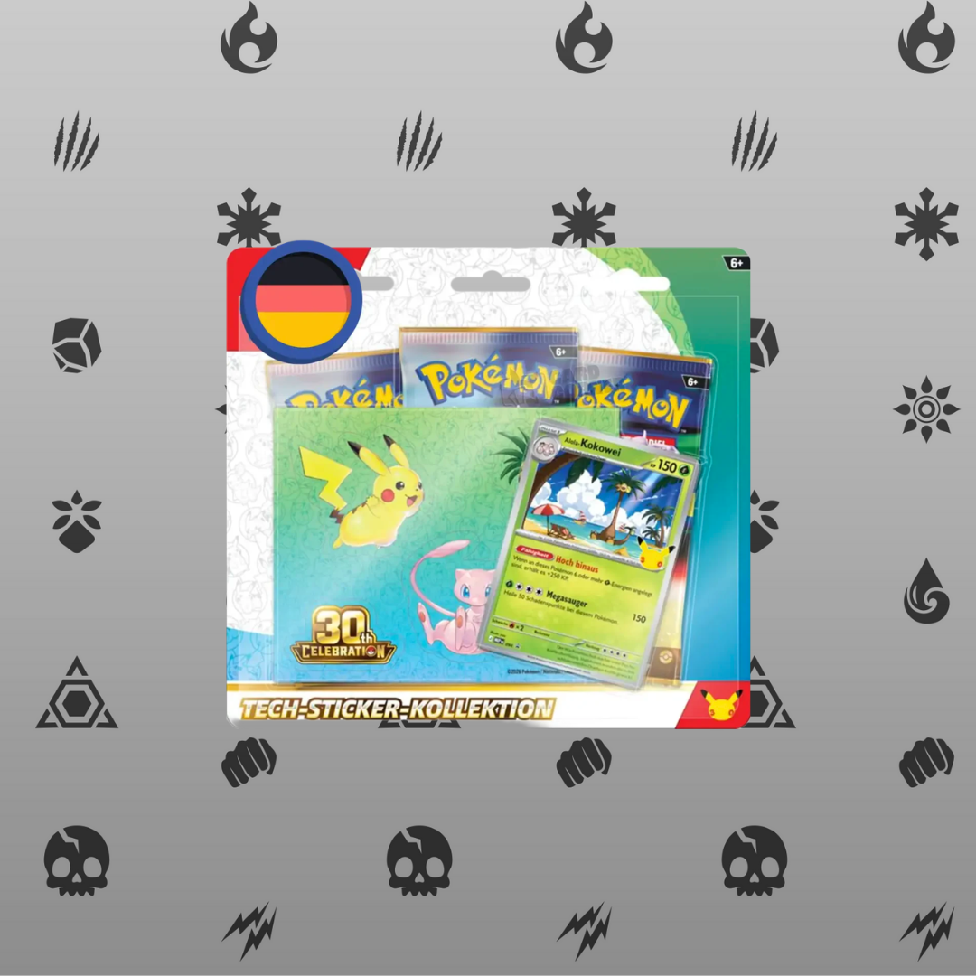 Pokemon 30 Jahre Tech Sticker Kollektion 2er Set/ Deutsch