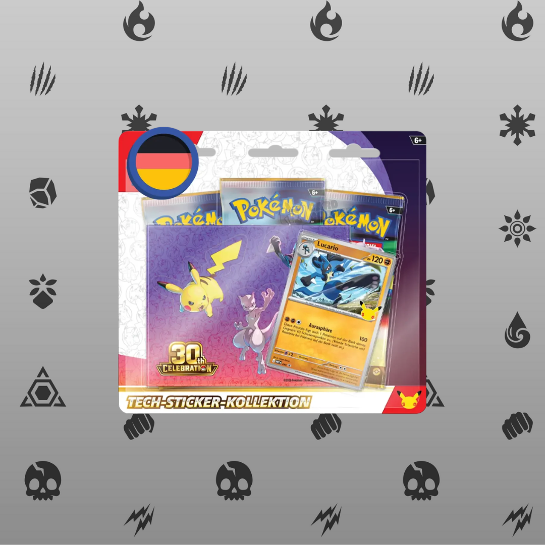 Pokemon 30 Jahre Tech Sticker Kollektion 2er Set/ Deutsch