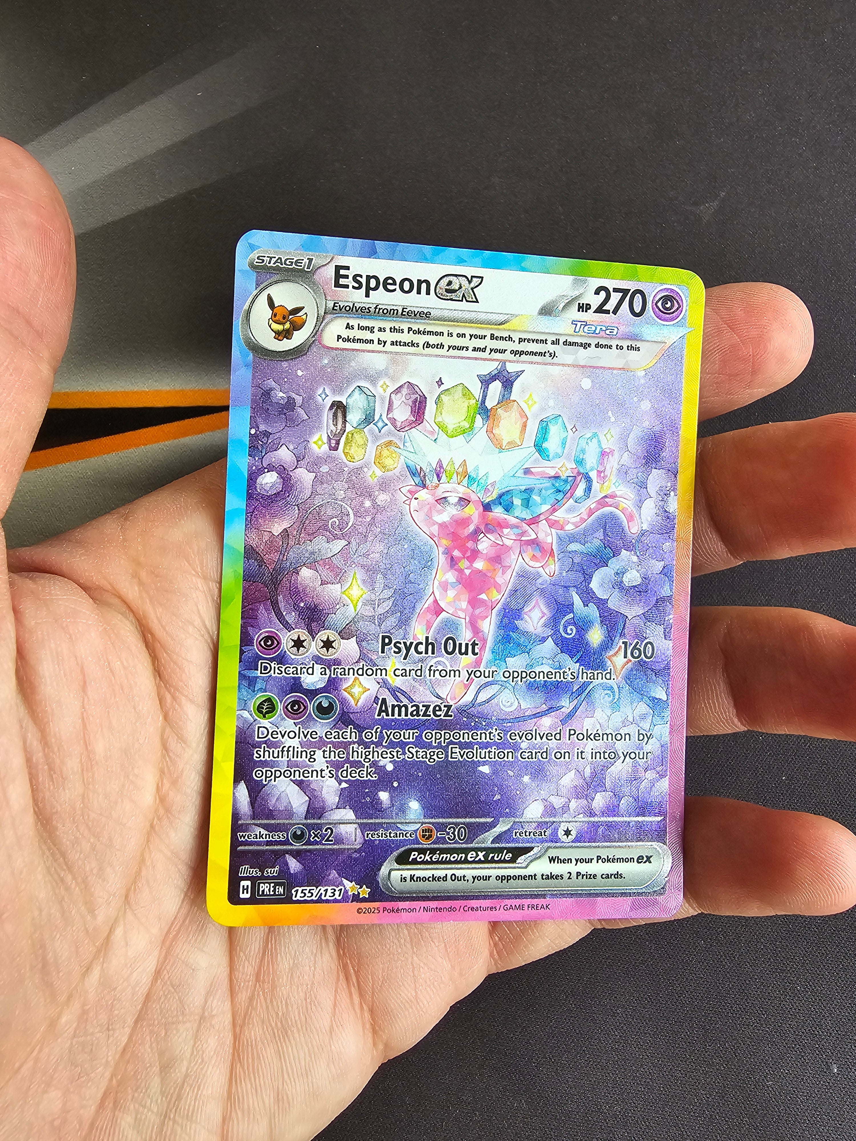 Pokemon Prismatic Evolutions Espeon/Psiana EX 155/131 EN NM