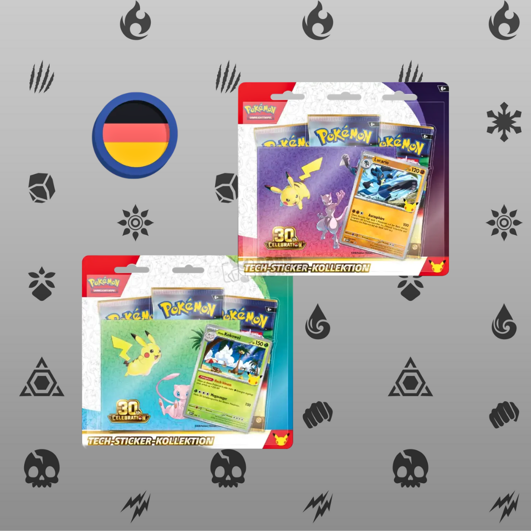 Pokemon 30 Jahre Tech Sticker Kollektion 2er Set/ Deutsch